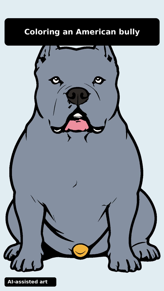 A Color Your Bully page colored in, as shown in our video