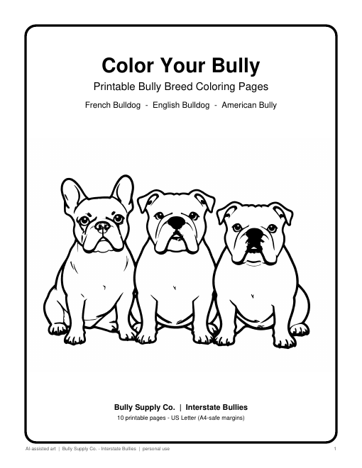 Color Your Bully coloring PDF cover